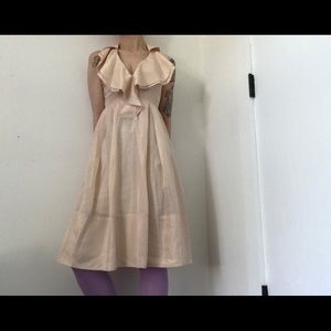 Moda International Blush Pink Ruffle Silk Dress